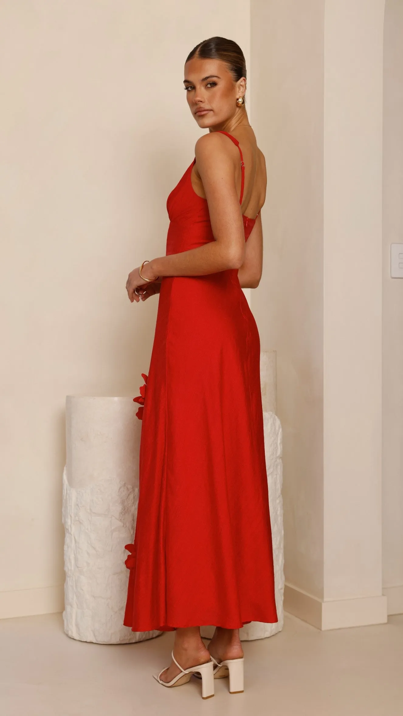 Lavara Maxi Dress - Red Coral Glow Formal outdoor event dress