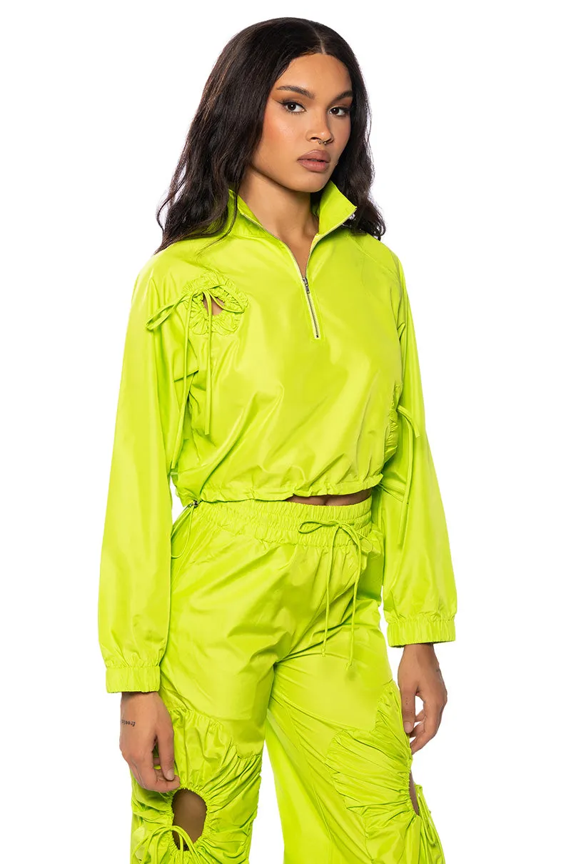 ETCHED OUT NYLON PULL OVER SWEATSHIRT Home Comfort Eco-friendly