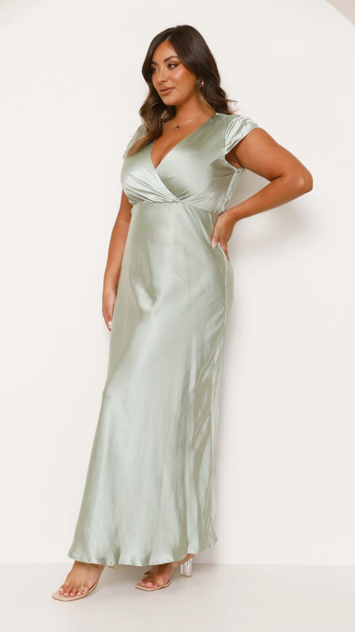 Selma Maxi Dress - Sage Voile Light garden party