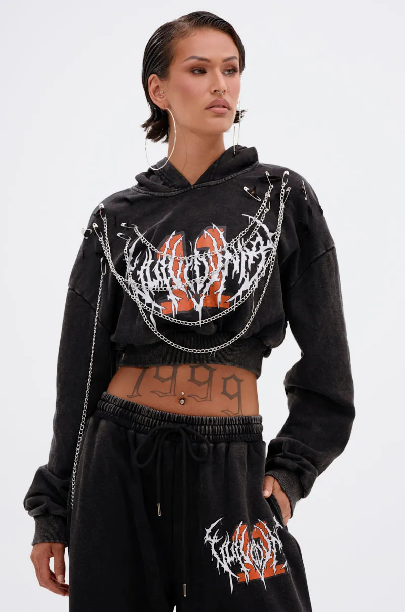 LUCKY ELEVEN CHAIN CROP SWEATSHIRT Outdoor Wear
