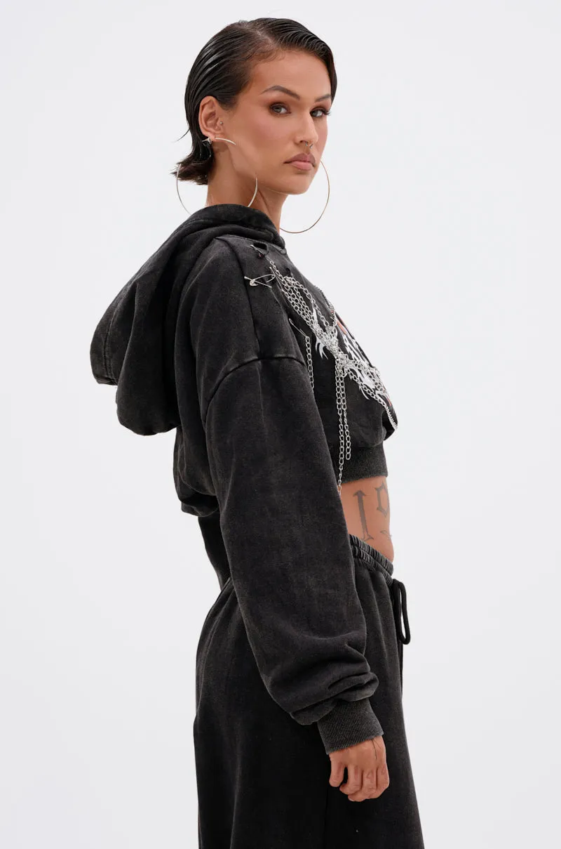 LUCKY ELEVEN CHAIN CROP SWEATSHIRT Smart Layer