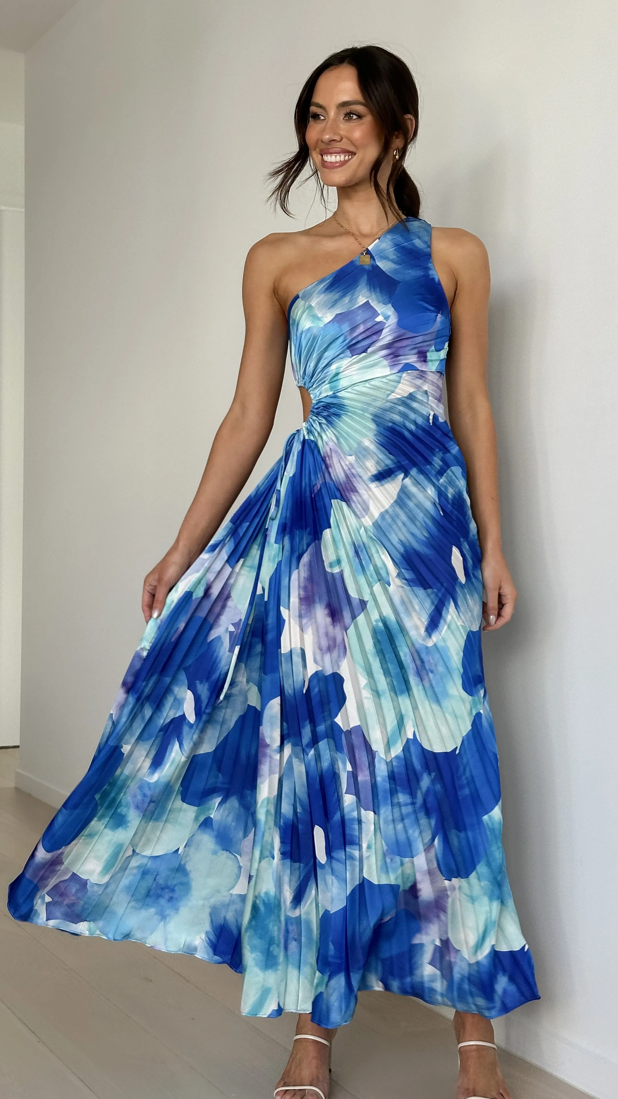 Fashionable formal event piece Laken Maxi Dress - Blue Floral