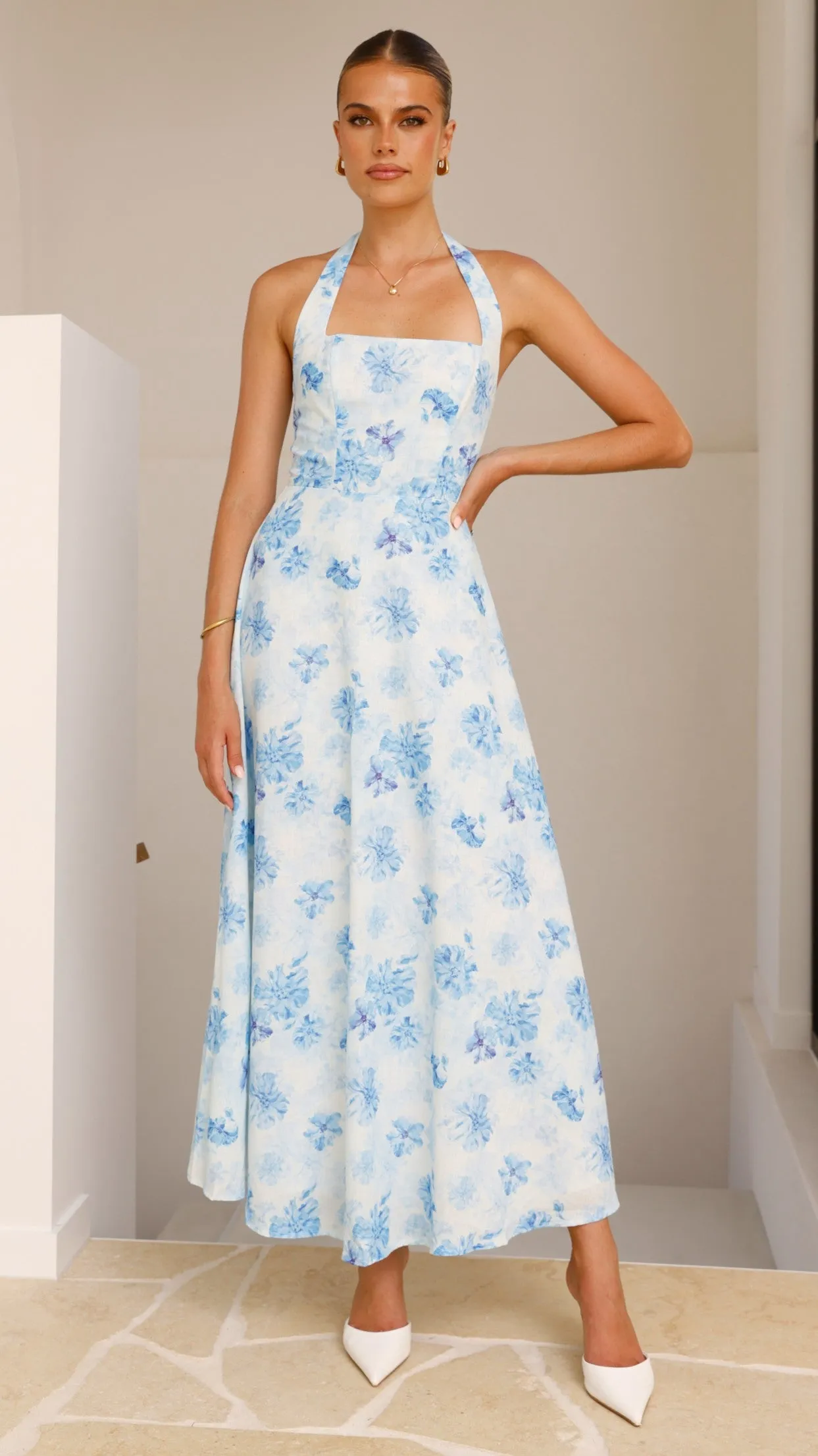 Tower View Mady Maxi Dress - Blue Floral