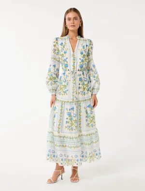 Tulle Light subtle style Tara Printed Midi Dress