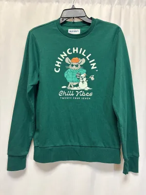 Windproof Outer Layer Sweatshirt Crewneck By Old Navy In Green, Size: S