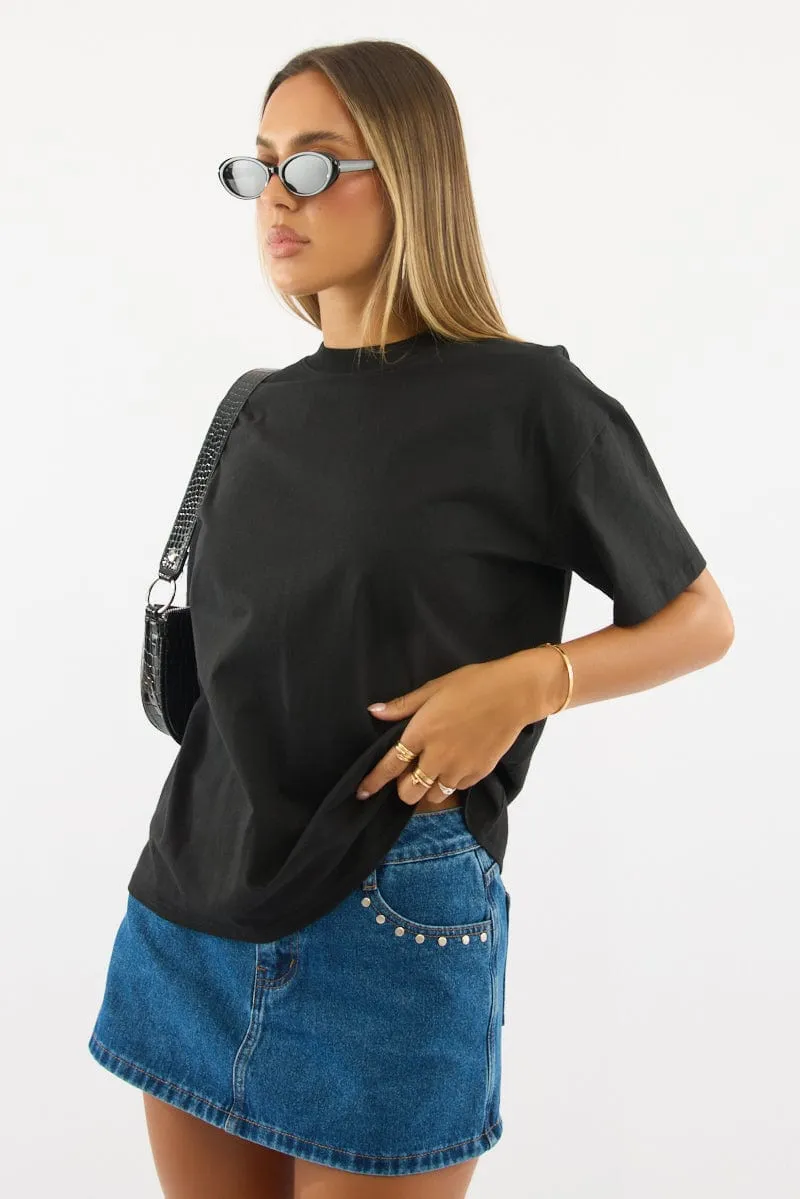 Black Loose Fit T-Shirt Denim style AntiStaticTechnology