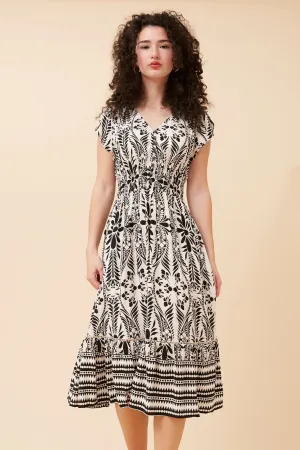 BERTA BORDER PRINT DRESS Young Professional