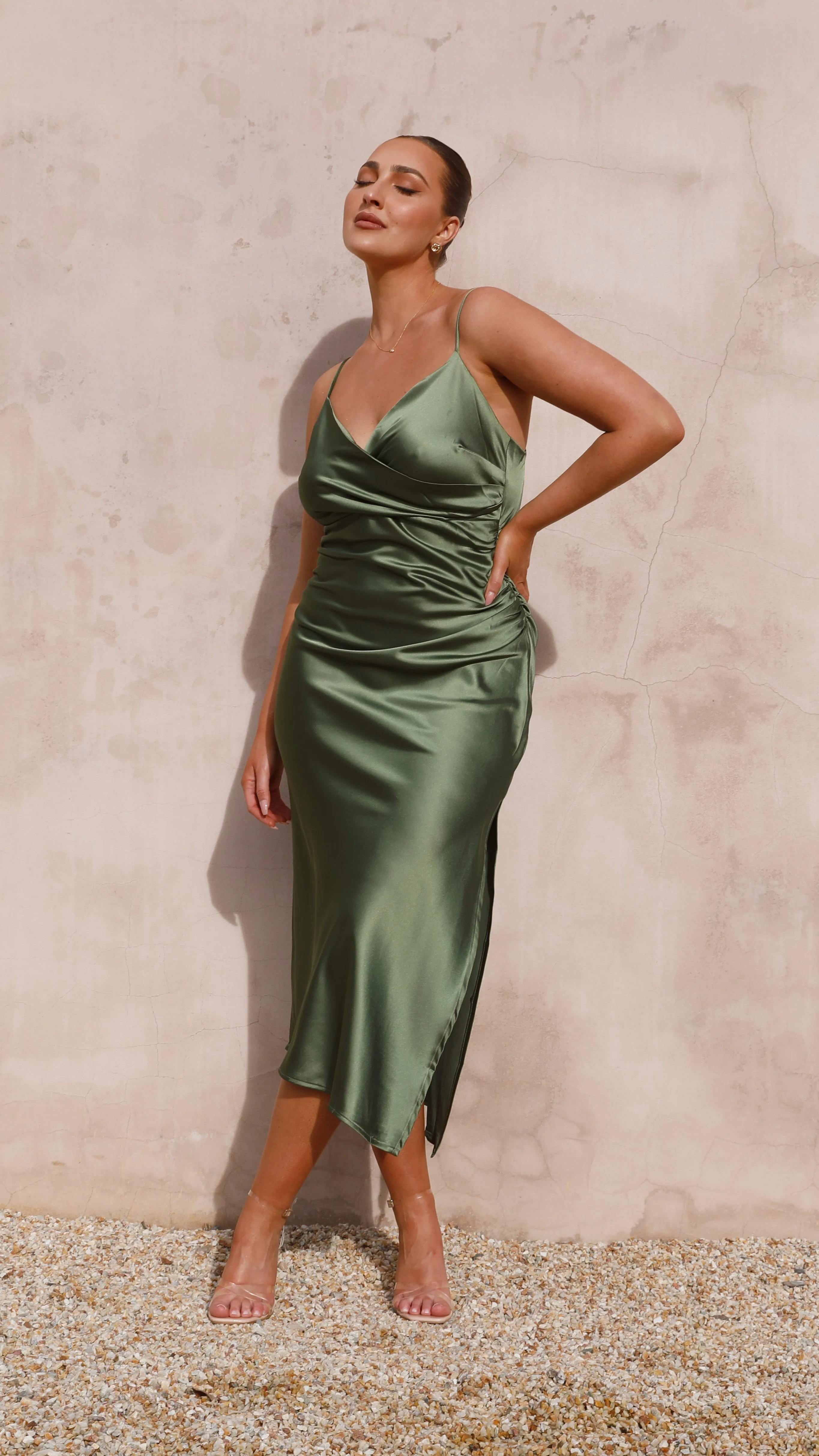 Monte Midi Dress - Olive Urban Girl Easy Match