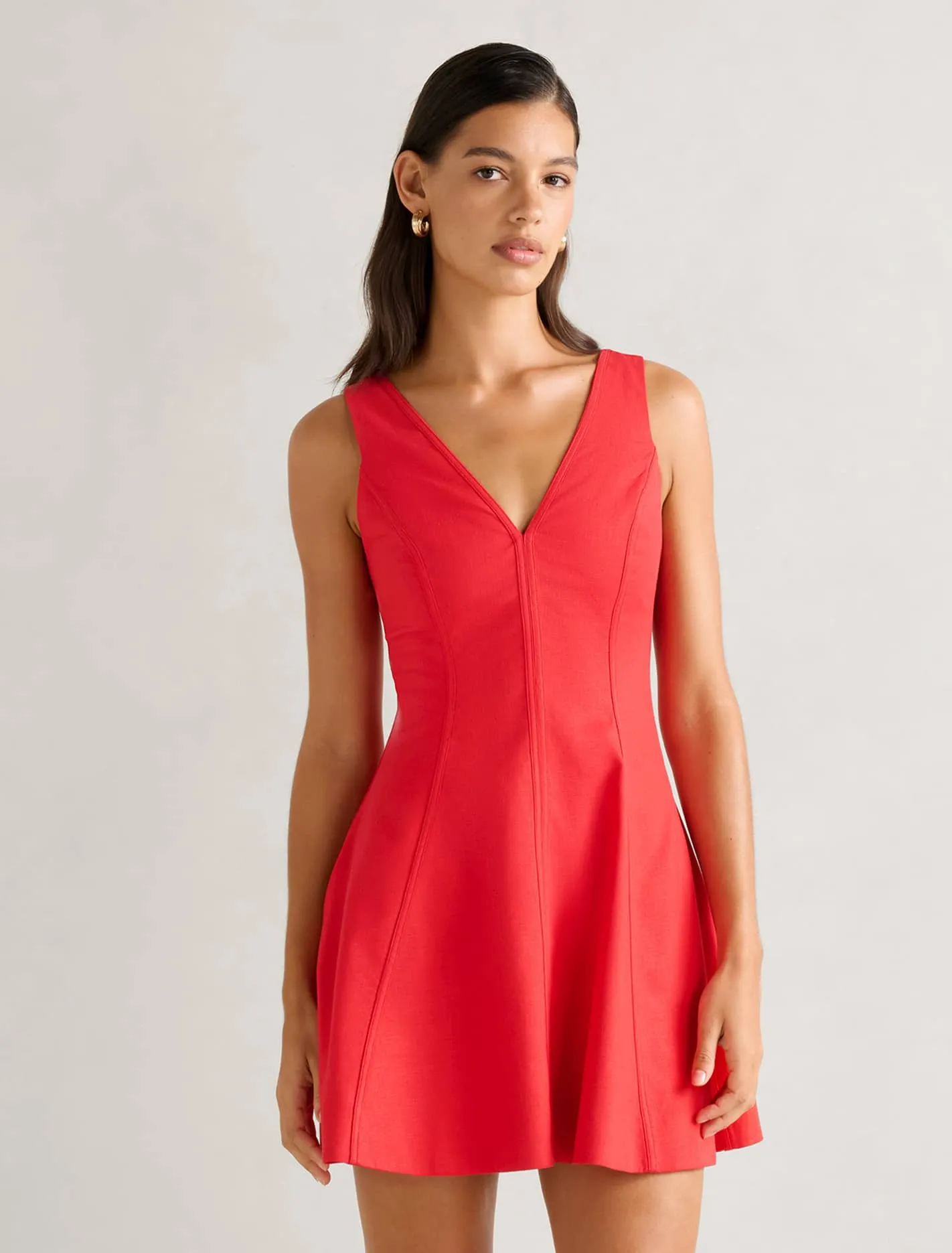 Fran Fit & Flare Linen Mini Dress Mini dress with bold colors