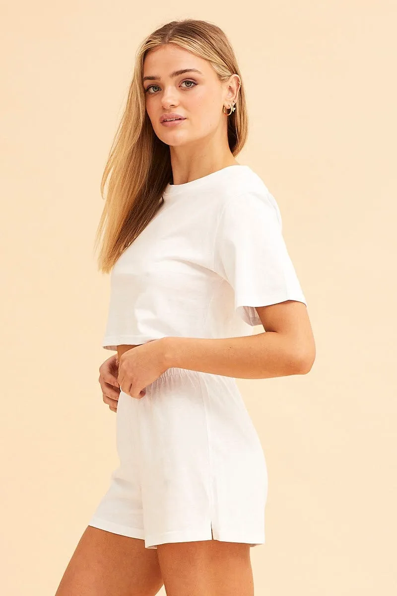 Airy Touch beach shorts White Jamie Pull On Lounge Short