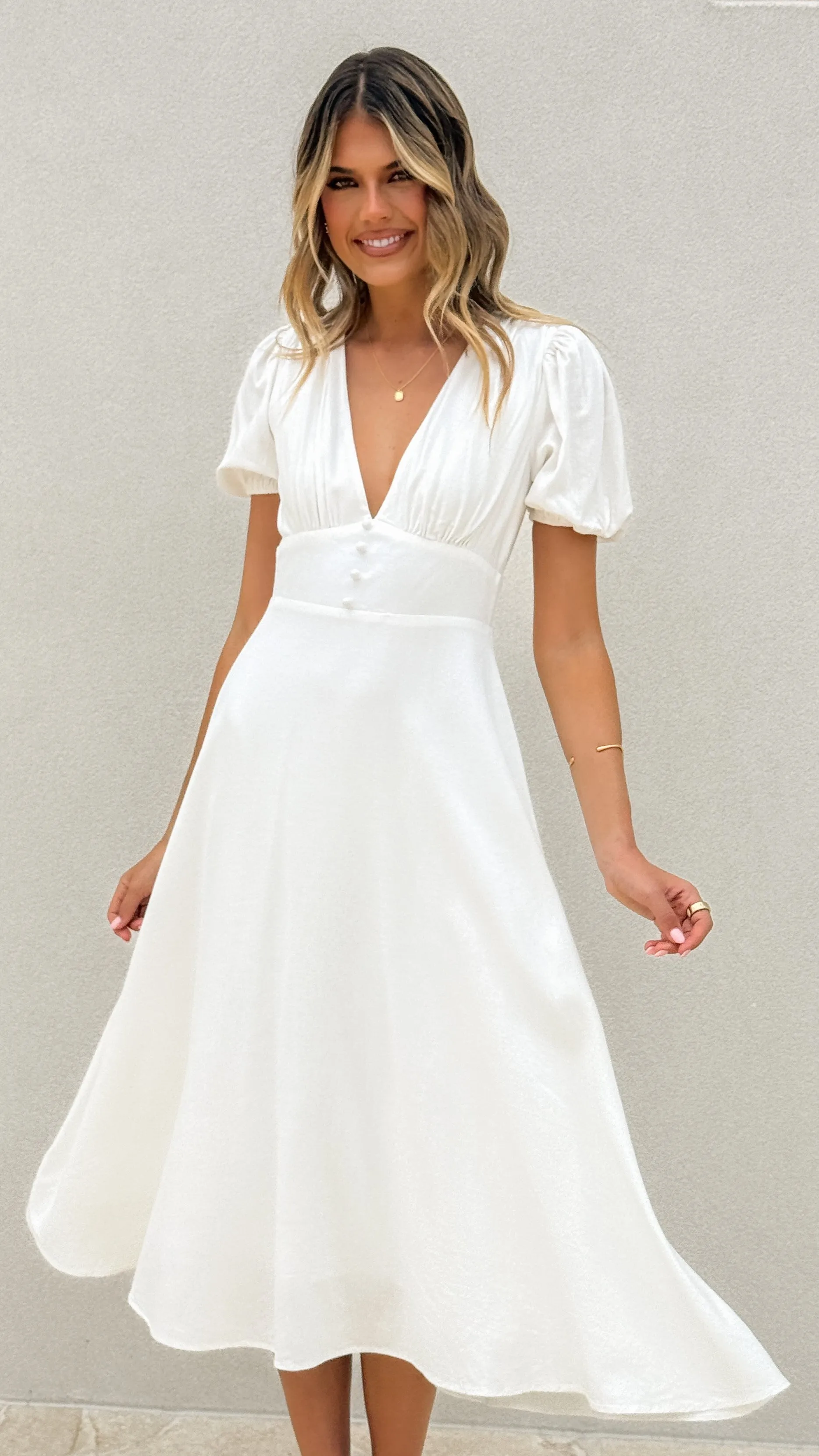 Fresh Air Melea Midi Dress - White