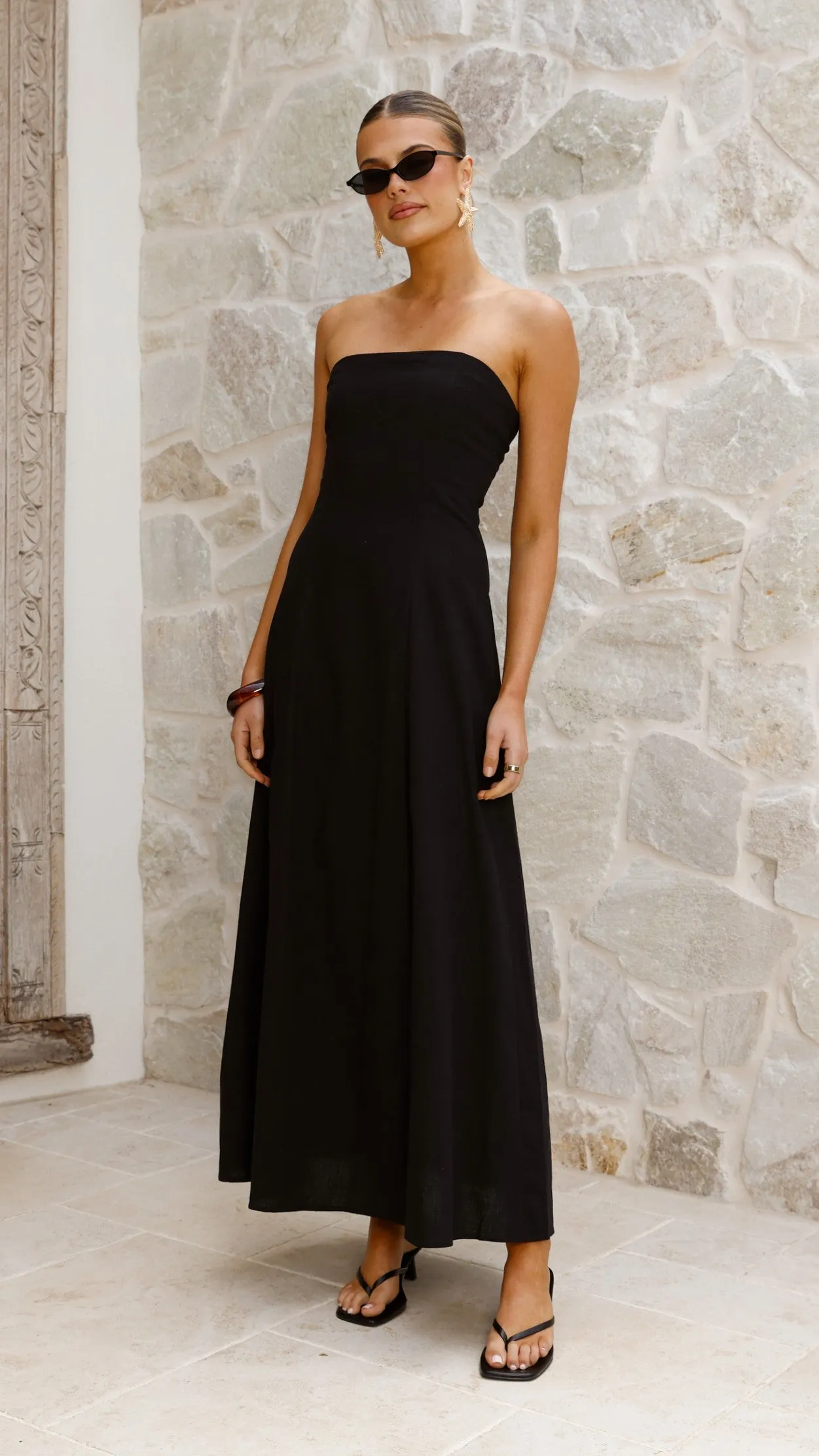 Early Light Comfortable chic maxi Astrid Strapless Maxi Dress - Black