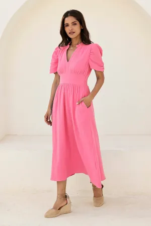 Esha Organic Cotton Cheesecloth Dress | Pink Fashionable Design