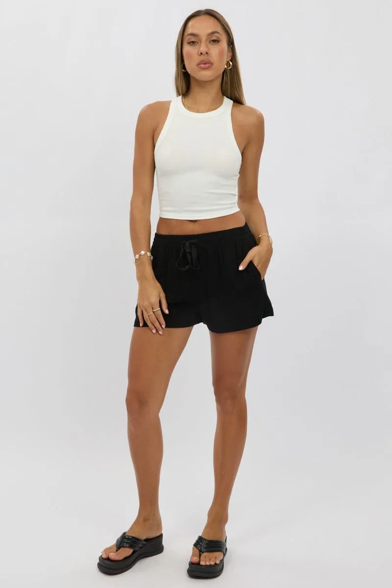 Sun Protection Black Shorts Elasticated Waist