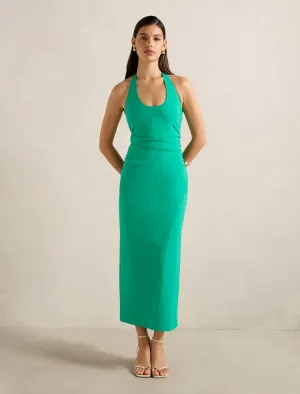 Esmee U-Neck Stretch Linen Midi Dress Season Proof