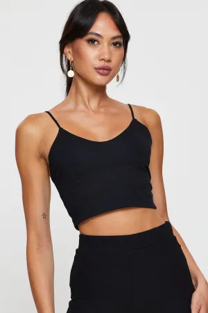 QuickDry Construction Black Singlet Top Sleeveless