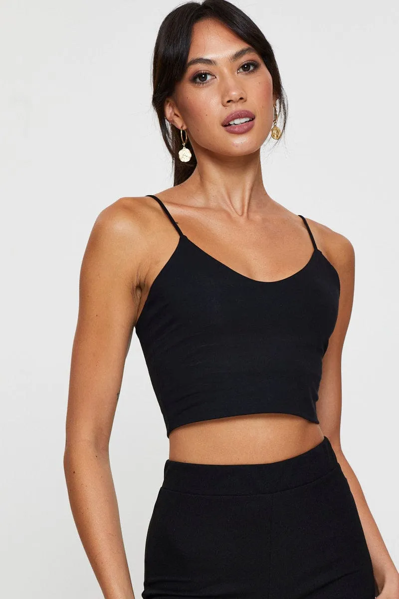 Cozy Pajamas Soft Leggings Black Singlet Top Sleeveless