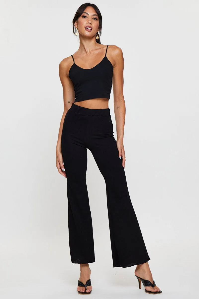 Black Singlet Top Sleeveless Smart Skirt