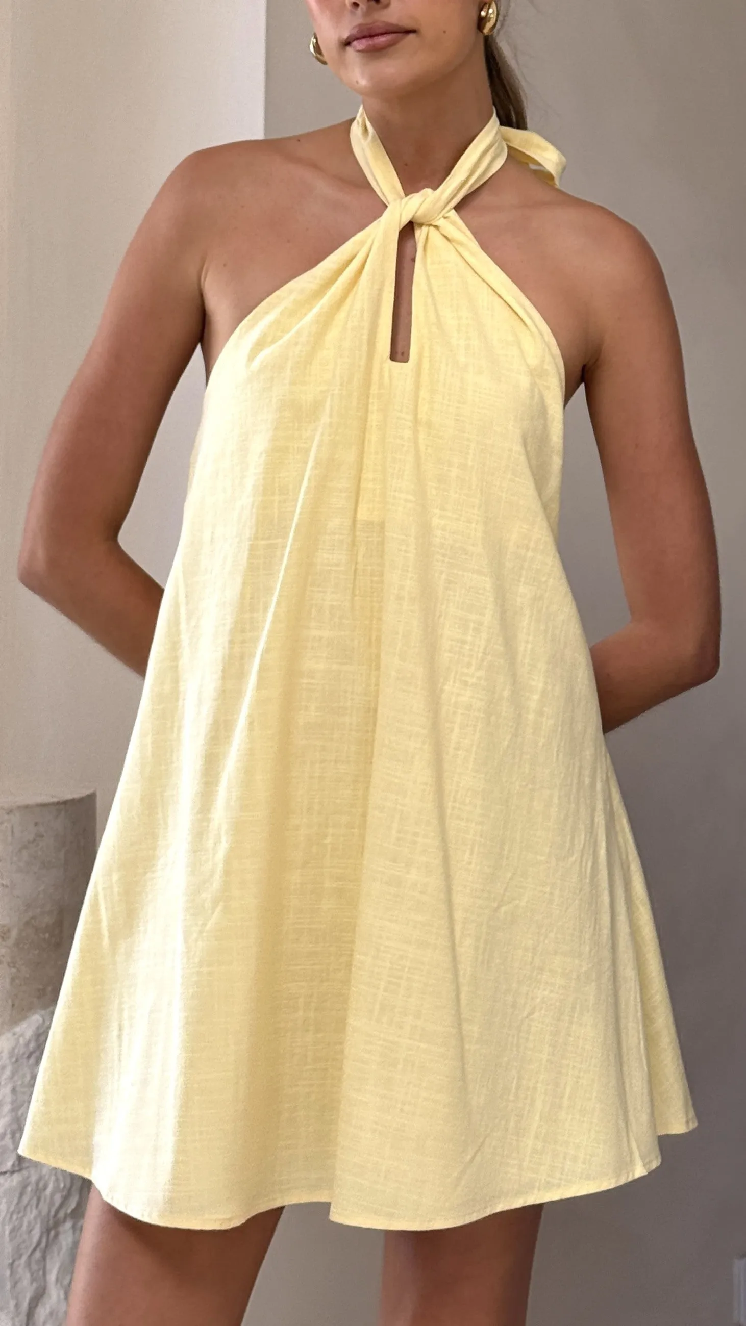 Maja Mini Dress - Yellow Runway Glow