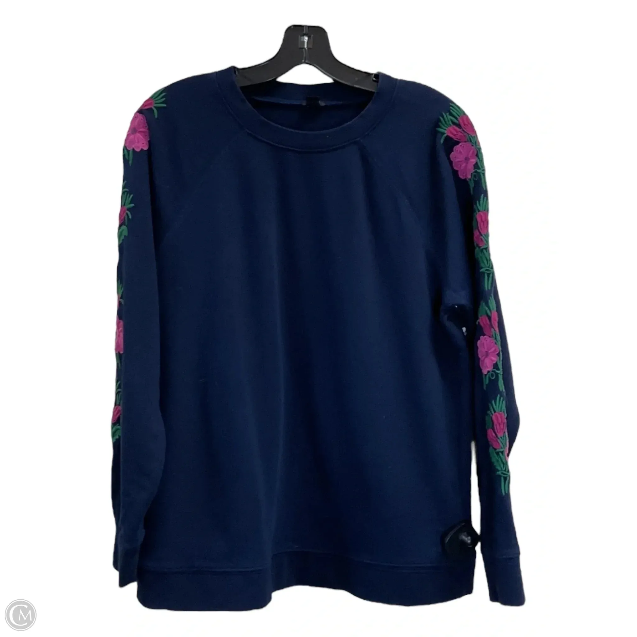 Sweatshirt Crewneck By J. Crew In Navy, Size: M WrinkleResistant Finish