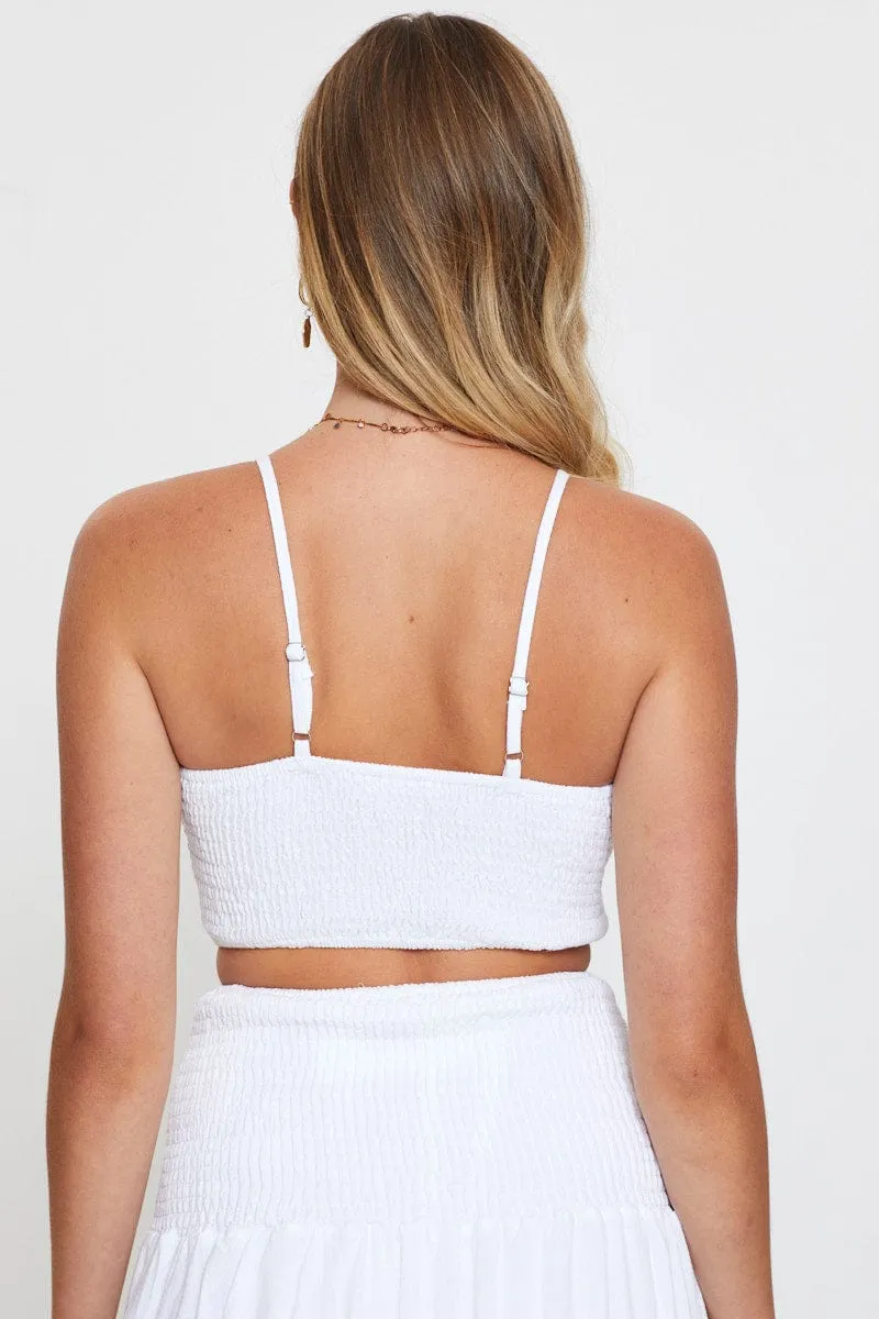 White Cami Top Sleeveless Crop EcoConscious Production