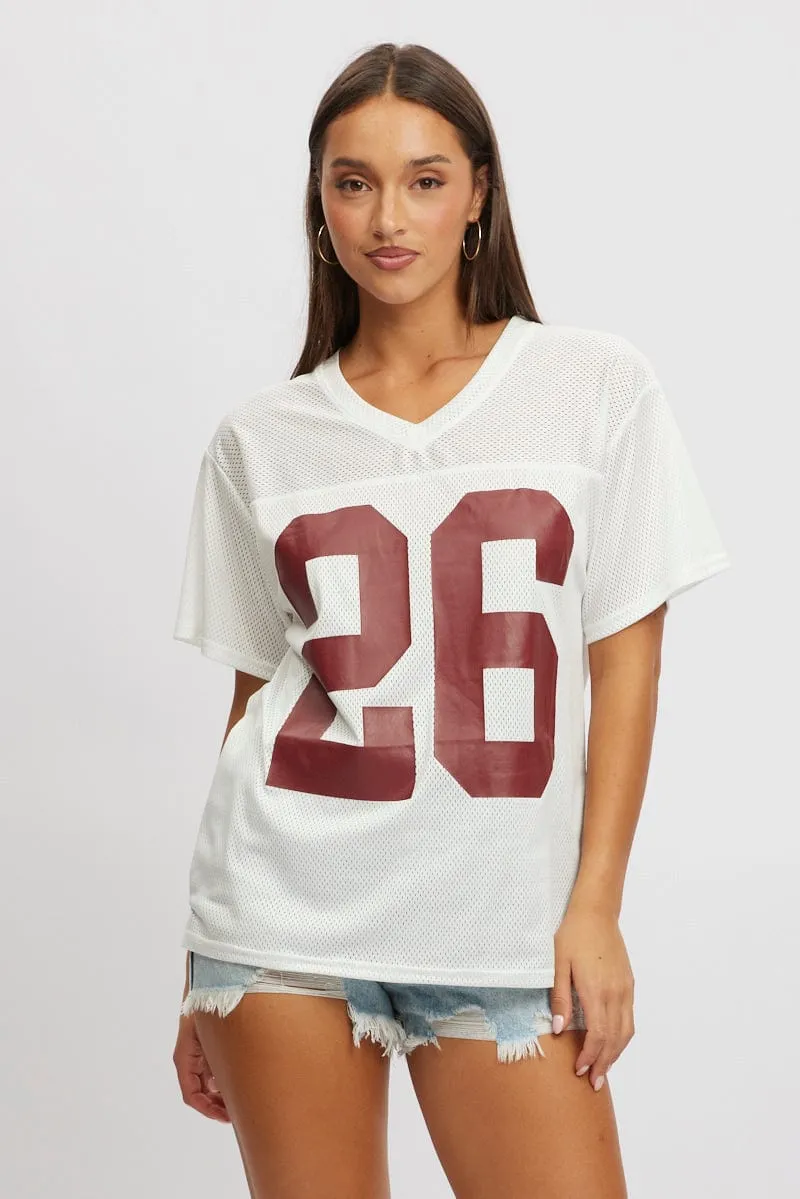 White Sport Tee Short Sleeve Sleeveless freedom Chilly Day Wear