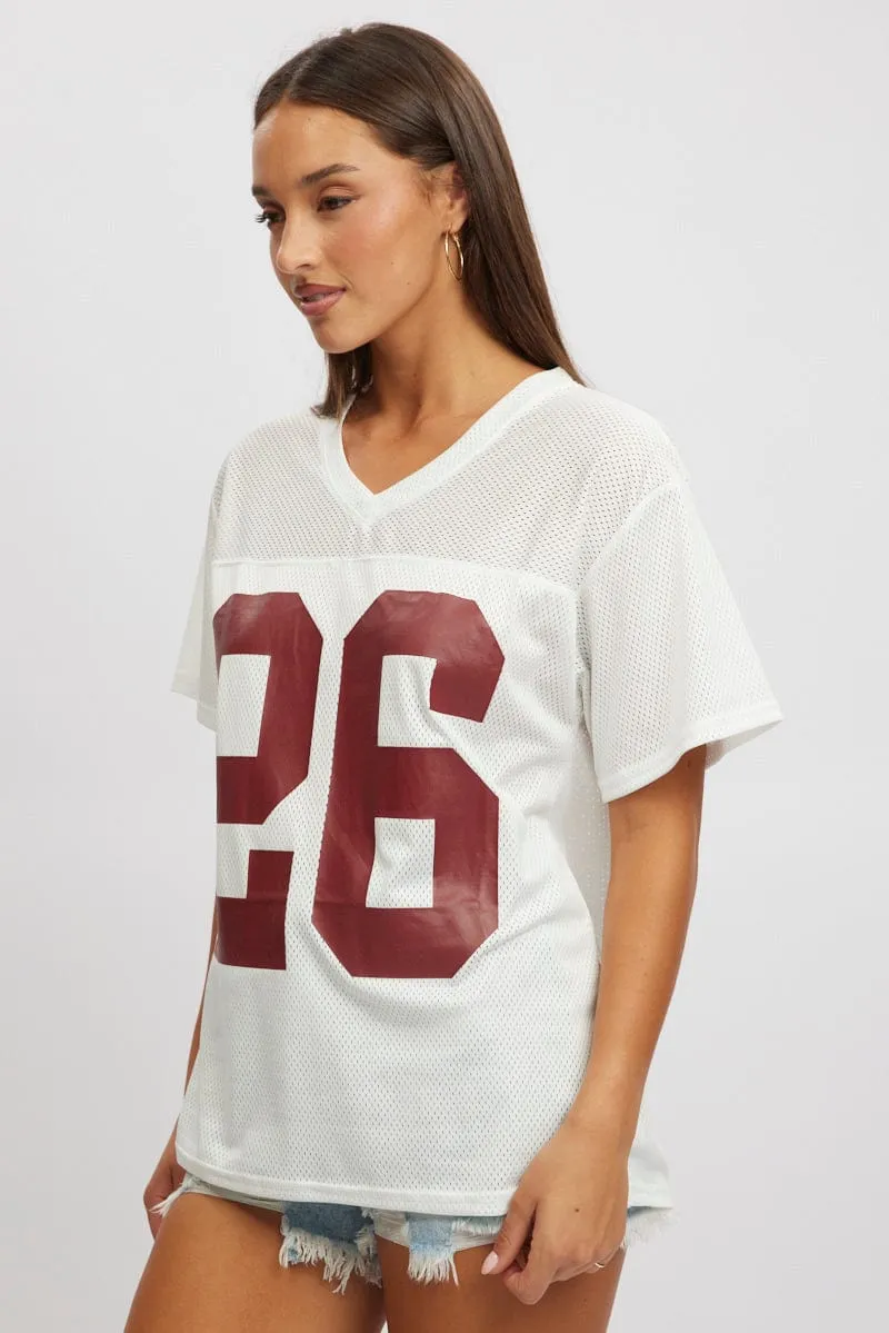 White Sport Tee Short Sleeve Eco Friendly Production