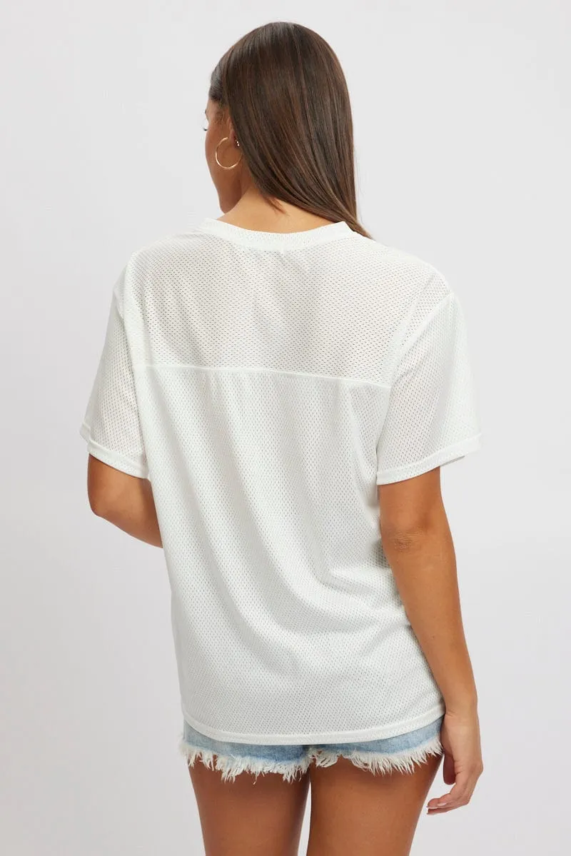 Fashion Must-Have Fresh and Cool White Sport Tee Short Sleeve
