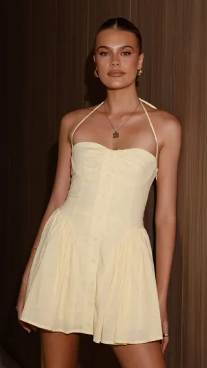 Comfort Look Boho Wear Limoni Mini Dress - Lemon