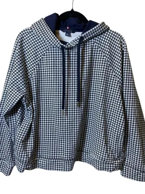 MultiPanelCut Sweatshirt Hoodie By Tommy Hilfiger In Black & White, Size: Xl