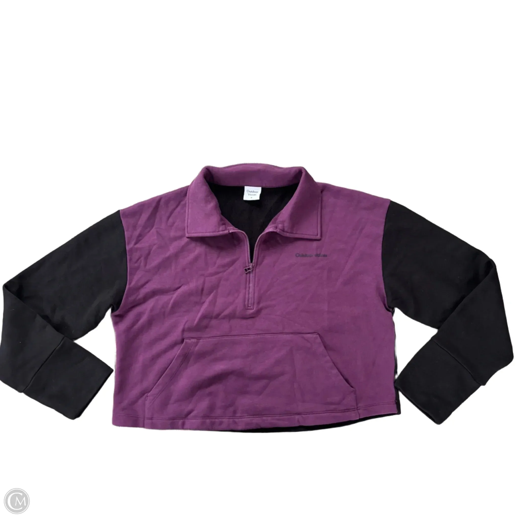 Smooth Yarn Athletic Sweatshirt Collar By Outdoor Voices In Black & Purple, Size: M