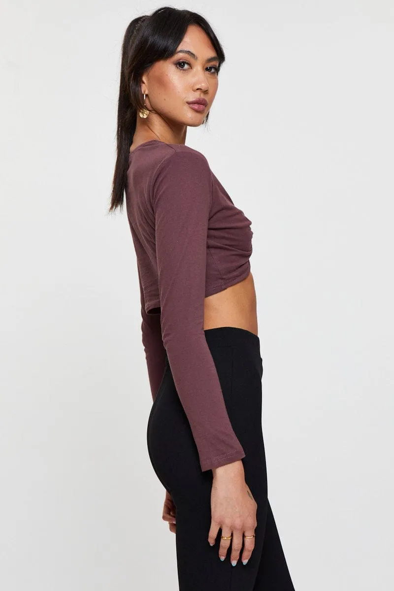 Icon Glow Black Keyhole Crop Top Long Sleeve