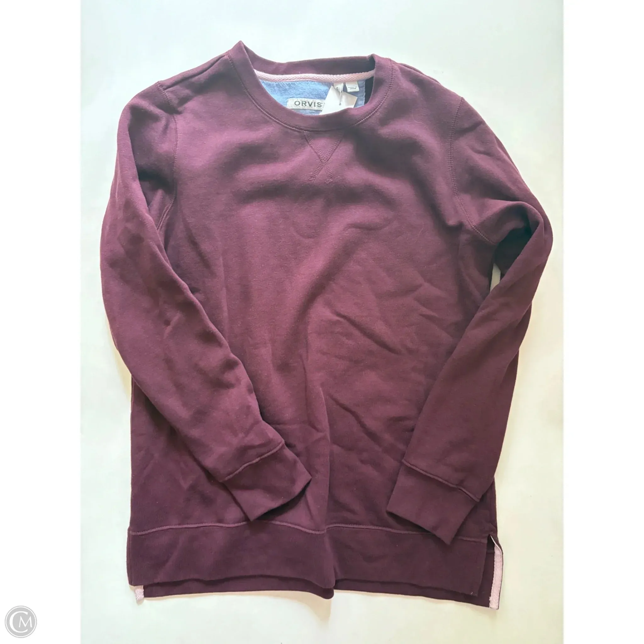 Reinforced Stitching Model Glow Sweatshirt Crewneck By Orvis In Maroon, Size: S