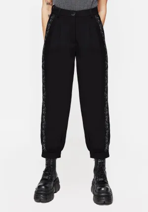 Rosethorn Embroidered Balloon Trousers Casual Chic