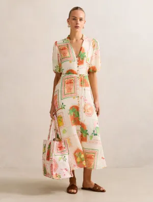 Stylish semi-formal dress Sophie Puff Sleeve Midi Dress