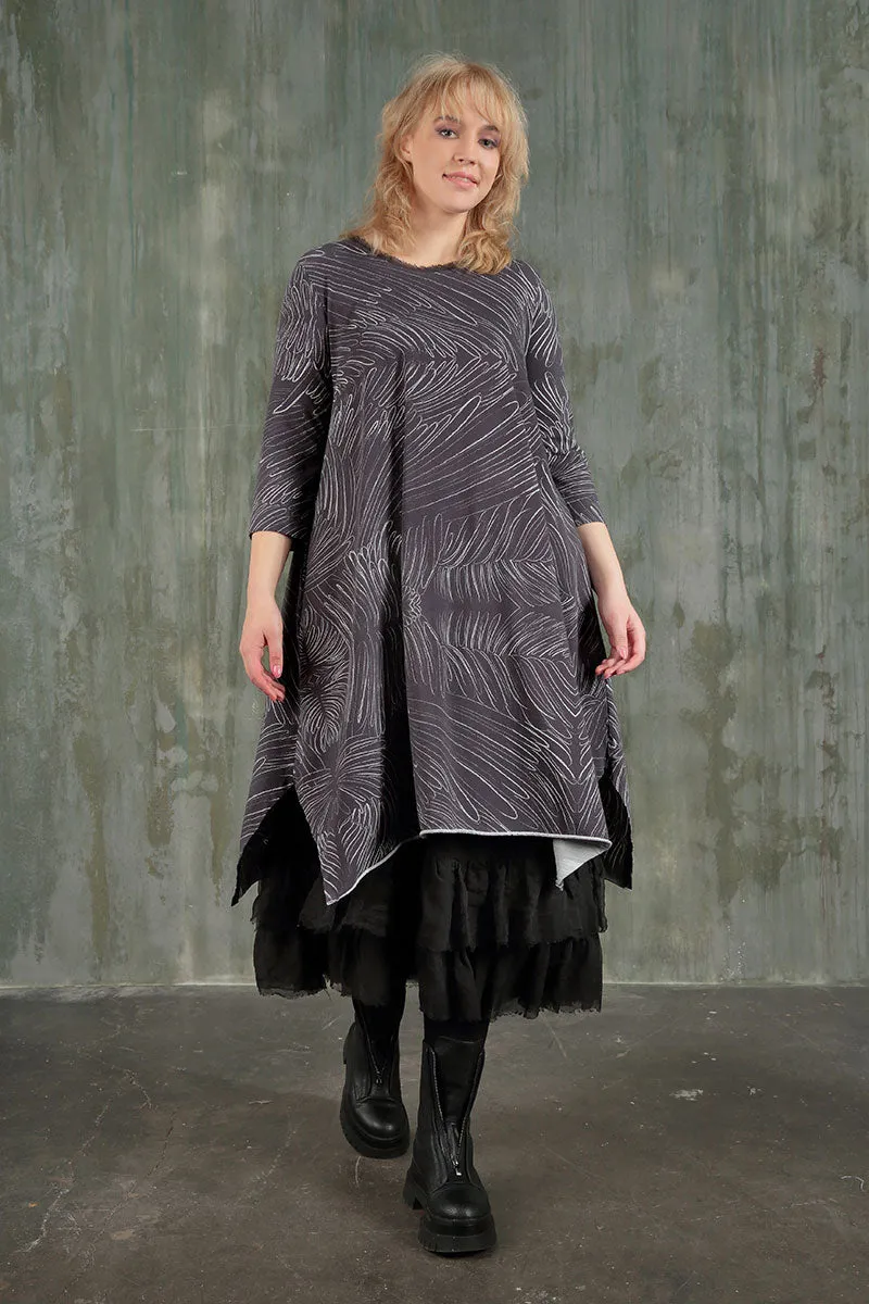 Soft Mood Frilled Black Silk Chiffon Underskirt
