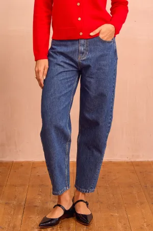 Organic Cotton Barrel Jean | Mid Wash Fit And Easy