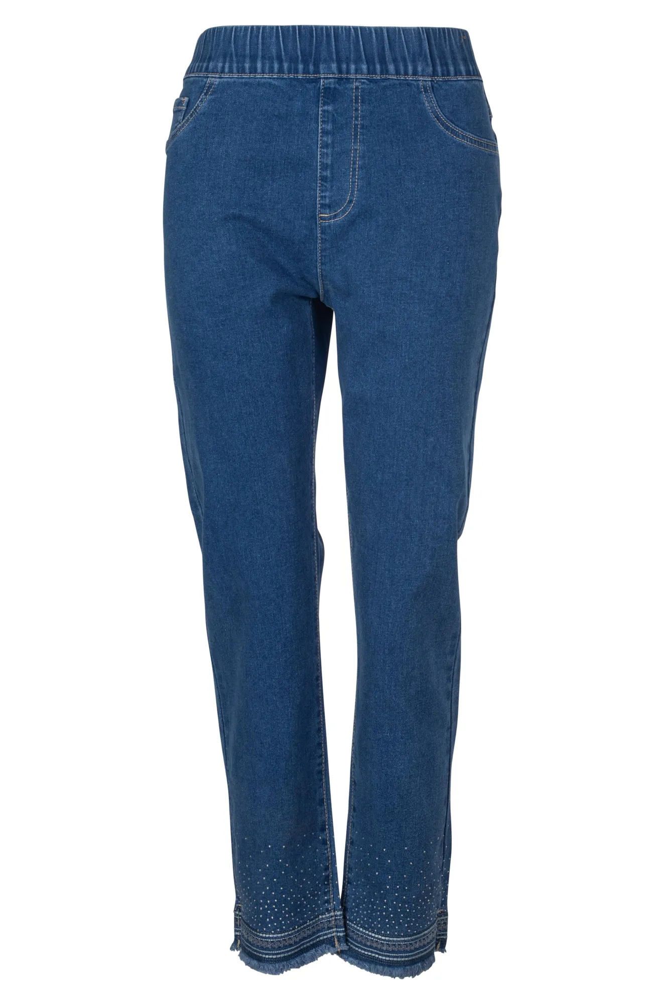 Pull on Wonder Denim Capri Jeans | MID INDIGO | 6624A1 Street Inspired