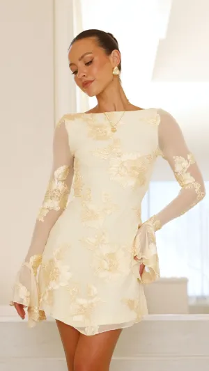 Trendy Silhouette Beat Light Lanesia Mini Dress - Yellow