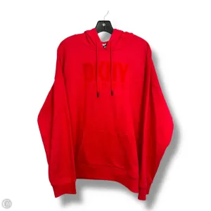 HighCollared Design Sweatshirt Hoodie By Dkny City In Red, Size: M