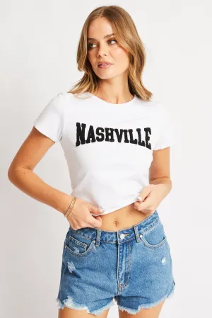White Graphic Tee Short Sleeve Versatile Fit