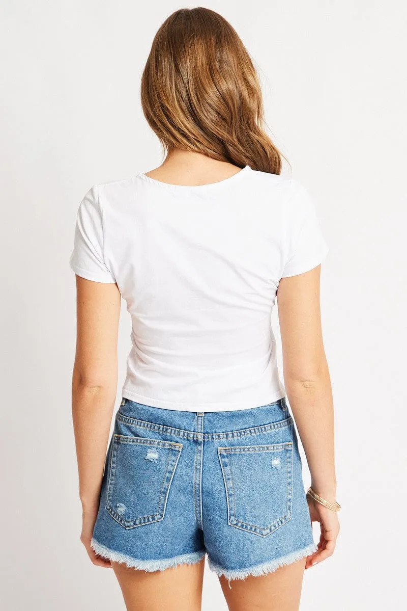 White Graphic Tee Short Sleeve tall size