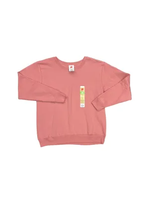 DoubleStitched Pink Athletic Sweatshirt Crewneck Hanes, Size M