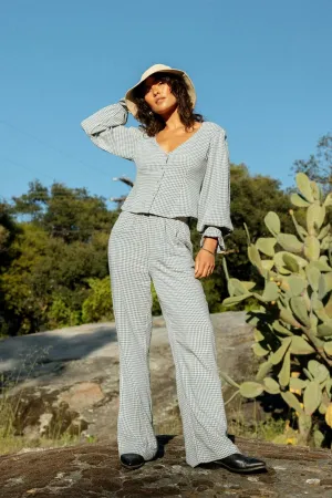 Hudson Lounge Pant - Azure Blue Gingham Urban Utility