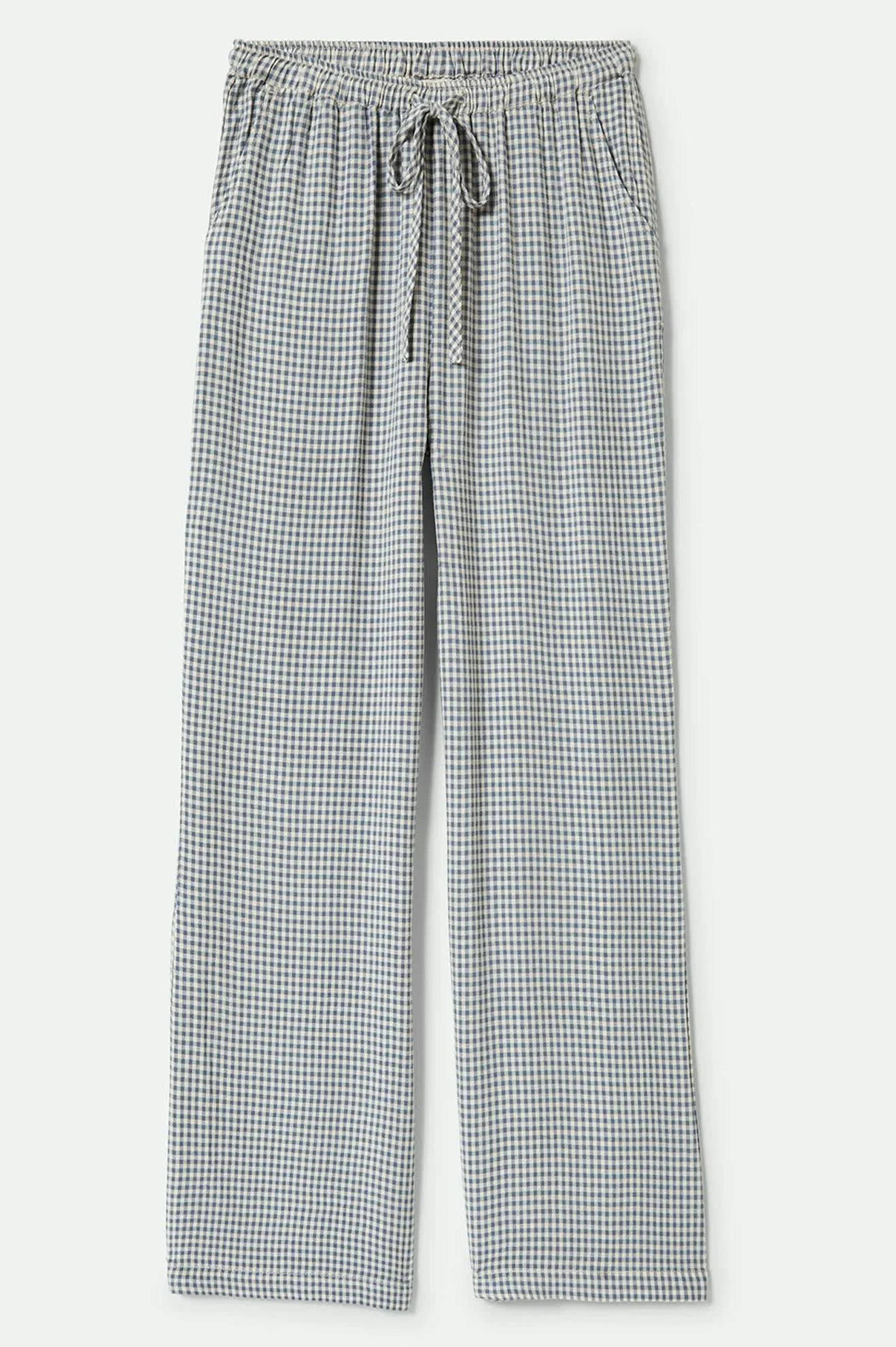 Hudson Lounge Pant - Azure Blue Gingham Elastic Free Cuffs