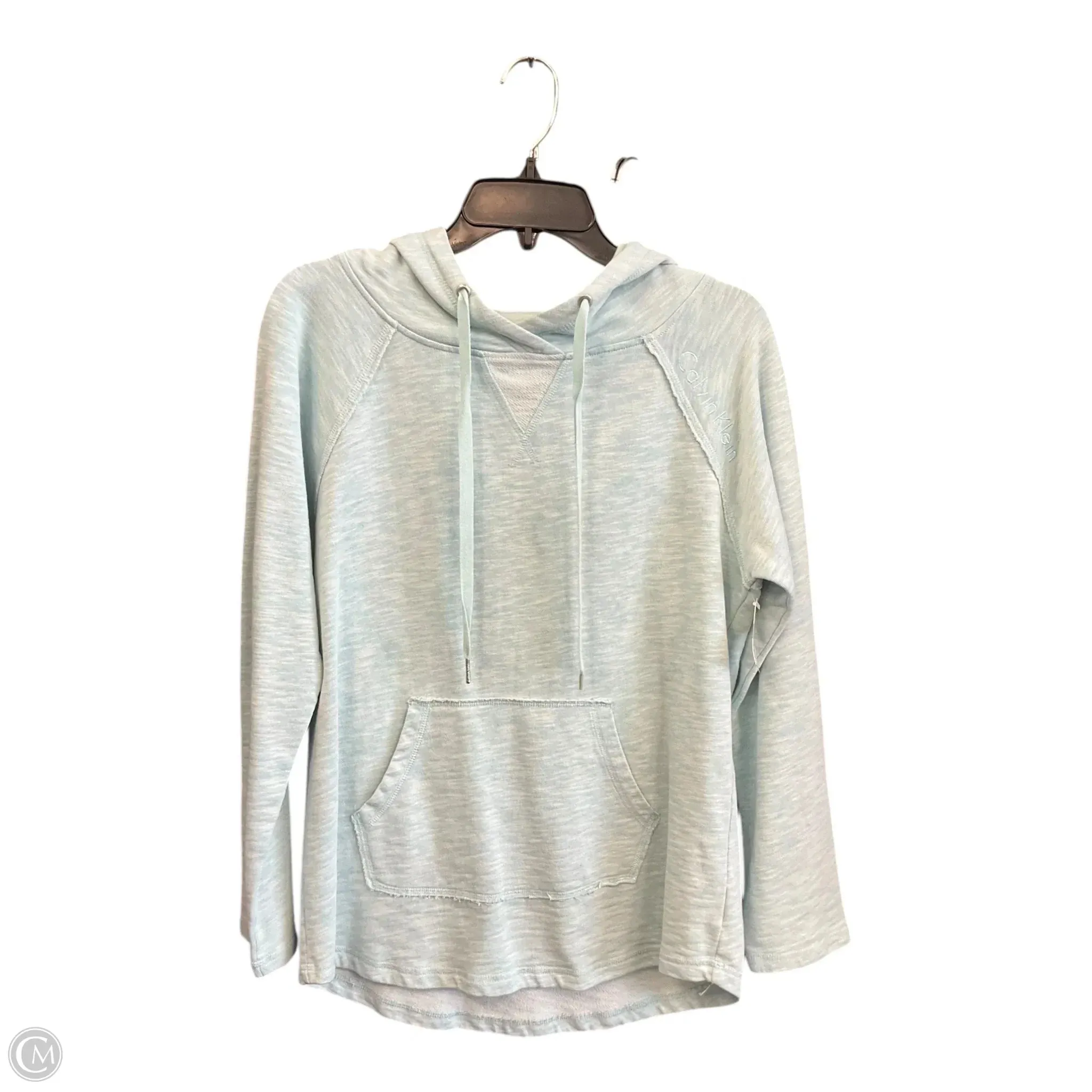 SeamFreeEngineering Casual Shirt Athletic Sweatshirt Hoodie By Calvin Klein In Aqua, Size: S