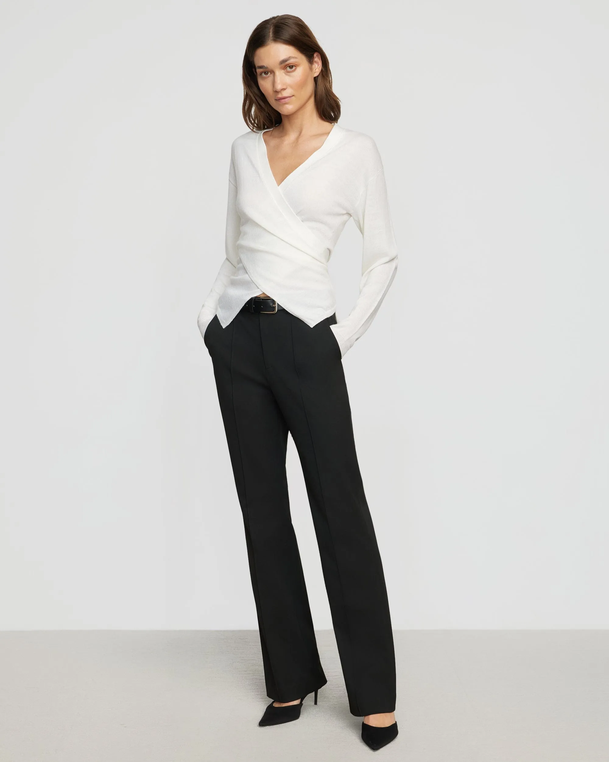Tamar Wrap Knit Sweater Versatile Apparel
