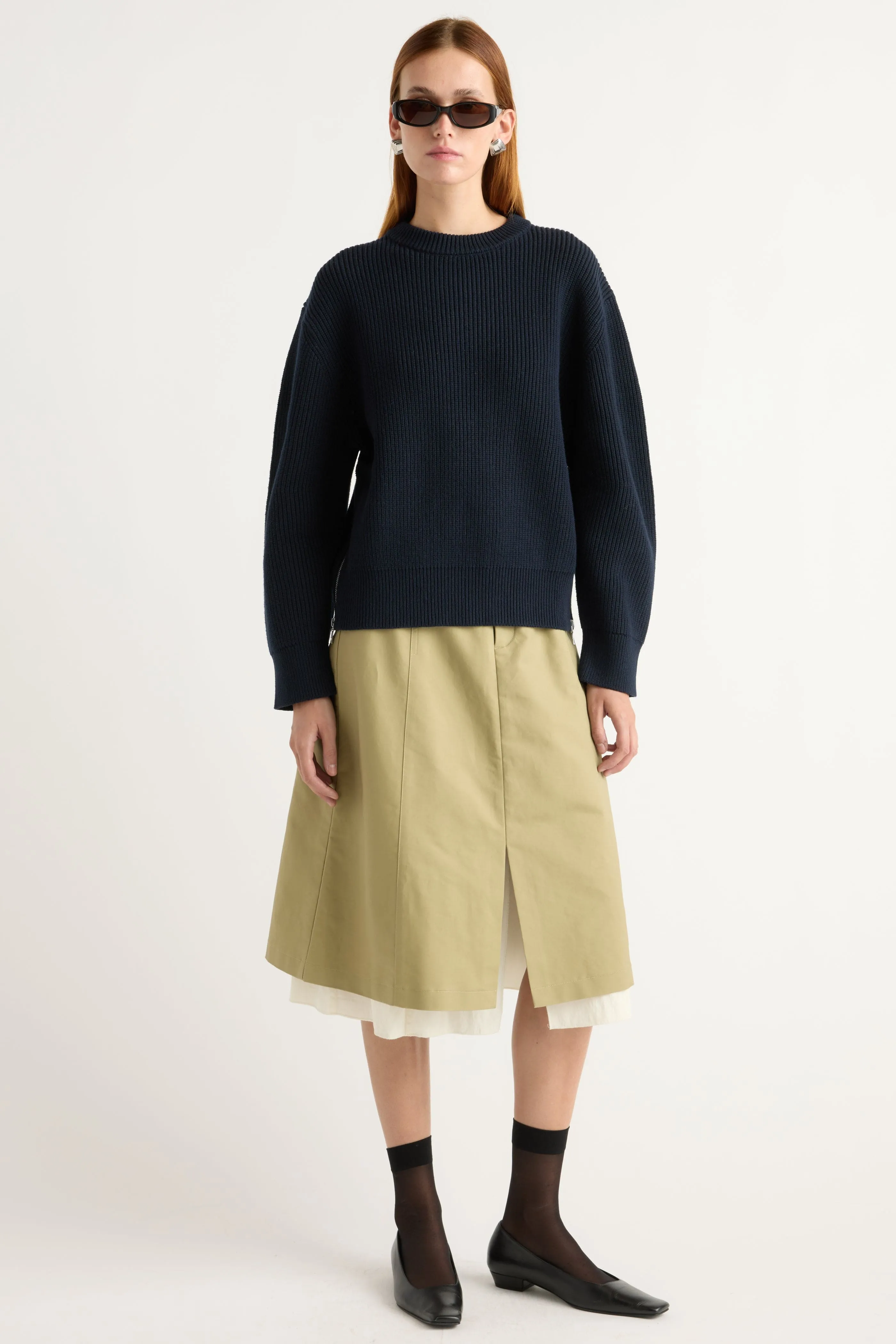 Fade Resistant Finish Tate Organic Cotton Side-Zip Sweater