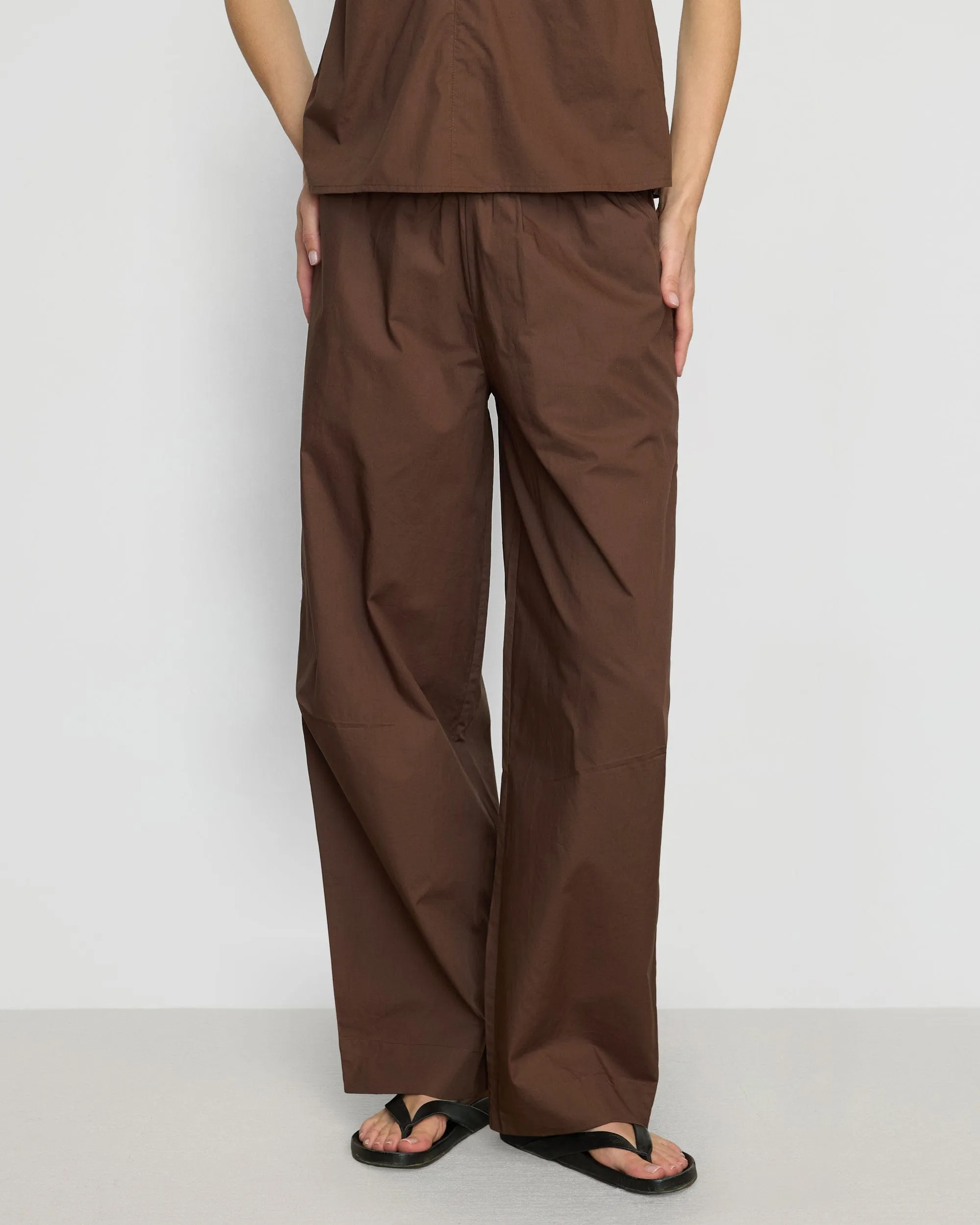 Paula Smocked-Waist Organic Cotton Pant TearResistantPanels