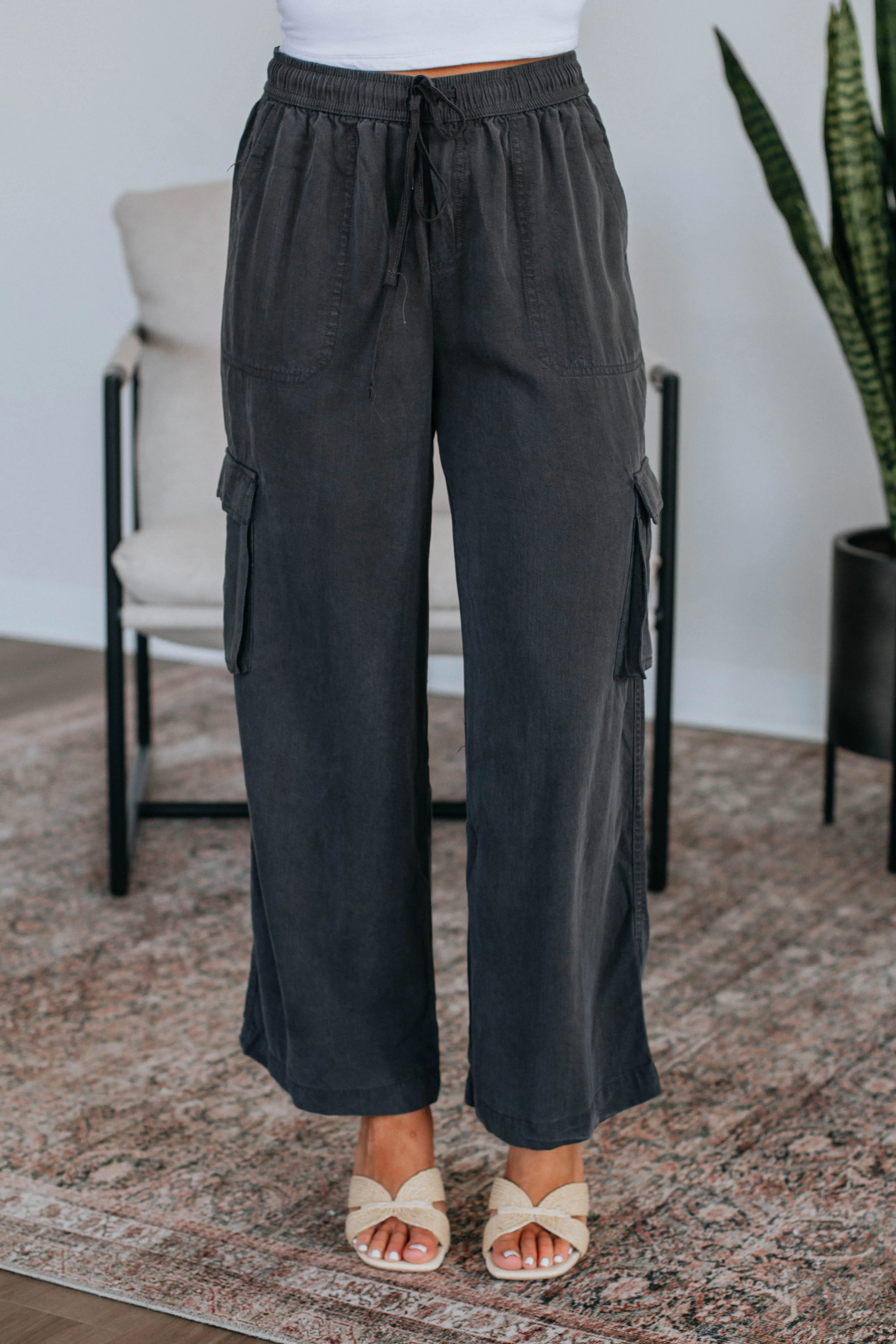 Low Profile Fasteners Wylie Cargo Pants - Charcoal